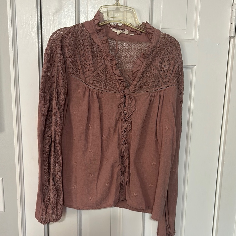 T.J.Maxx accent lace and cotton blouse size 8